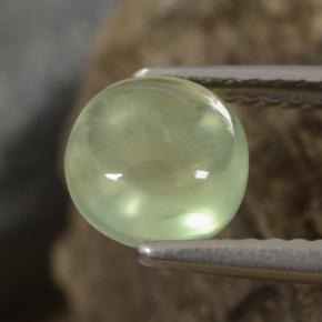 Préhnite vert naturelle coupe roude, 1,29 ct, transparent