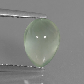 Préhnite vert naturelle en forme de poire, 1,62 ct, translucide