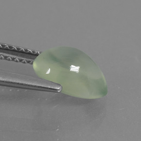 Préhnite vert naturelle en forme de poire, 1,62 ct, translucide