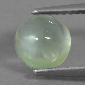Prehnite Vert naturelle Coupe roude, 1.60 ct, Translucide