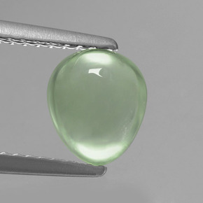 Préhnite vert naturelle en forme de poire, 1,57 ct, translucide