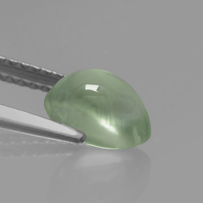 Préhnite vert naturelle en forme de poire, 1,57 ct, translucide