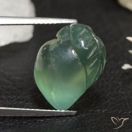 13.63ct Naturel Vert frais Préhnite, Fantaisie, Transparent