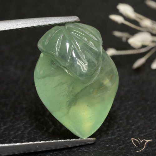 13.18ct Naturel Olive verte Préhnite, Fantaisie, Transparent
