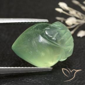 Préhnite Olive verte naturelle Fantaisie, 13.18 ct, Transparent