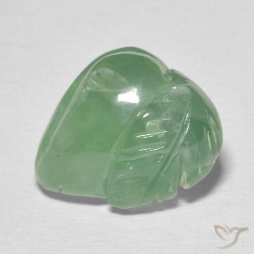 15.49ct Naturel Vert terreux pâle Préhnite, Fantaisie, Translucide