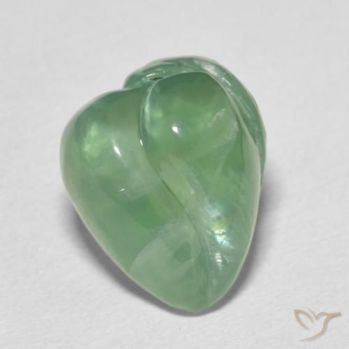 Préhnite Vert terreux pâle naturelle Fantaisie, 15.49 ct, Translucide