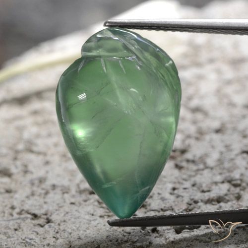 15.69ct Naturel Vert clair Préhnite, Fantaisie, Translucide