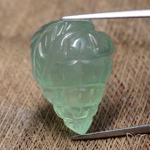 24.98ct Naturel Vert clair Préhnite, Fantaisie, Translucide