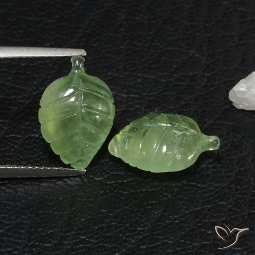 7.38ctw Naturel Vert moyen Préhnite, Fantaisie, Transparent