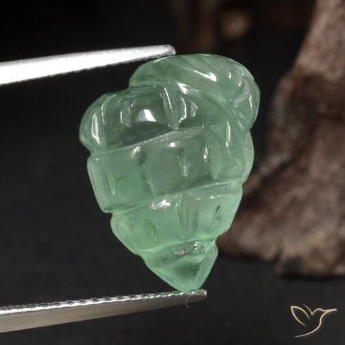 11.58ct Naturel Vert clair Préhnite, Fantaisie, Translucide