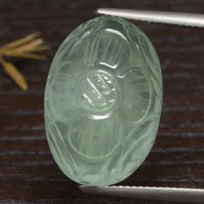 Préhnite vert naturelle coupe ovale, 21,08 ct, translucide