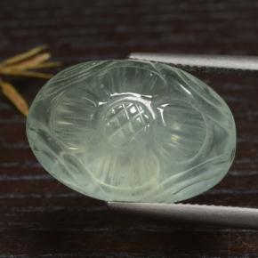 Préhnite vert naturelle coupe ovale, 21,08 ct, translucide
