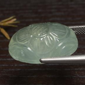 Préhnite vert naturelle coupe ovale, 21,08 ct, translucide