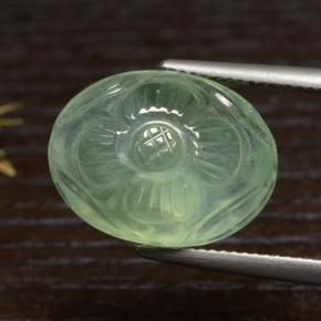Préhnite vert naturelle coupe ovale, 16,04 ct, translucide