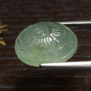 Préhnite vert naturelle coupe ovale, 16,04 ct, translucide