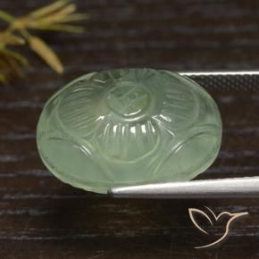 Préhnite Vert chaud naturelle ovale, 15.27 ct, Translucide