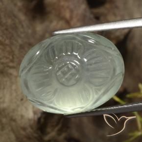 Préhnite Vert très clair naturelle Taille Fleur, 18.48 ct, Translucide