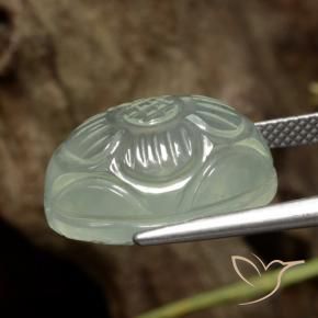 Préhnite Vert très clair naturelle Taille Fleur, 18.48 ct, Translucide
