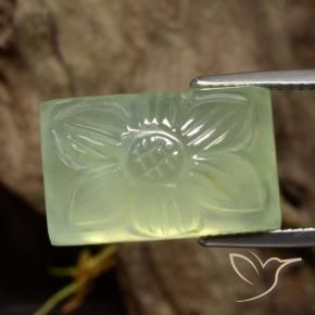 Préhnite Vert clair naturelle Taille Fleur, 21.18 ct, Translucide