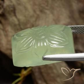 Préhnite Vert clair naturelle Taille Fleur, 21.18 ct, Translucide