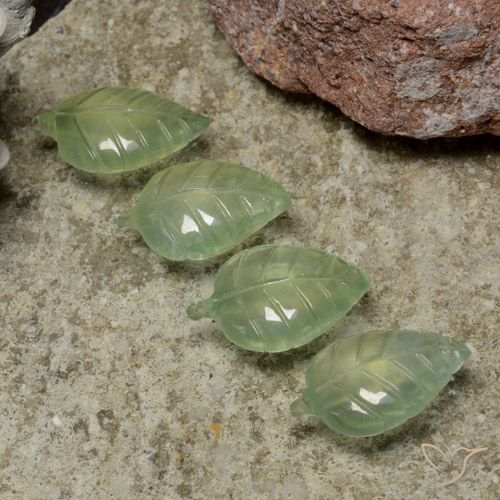 22.14ctw Naturel Vert jaunâtre Préhnite, Taille Fleur, Transparent