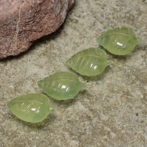 21.50ctw Naturel Vert poire pâle Préhnite, Taille Fleur, Transparent