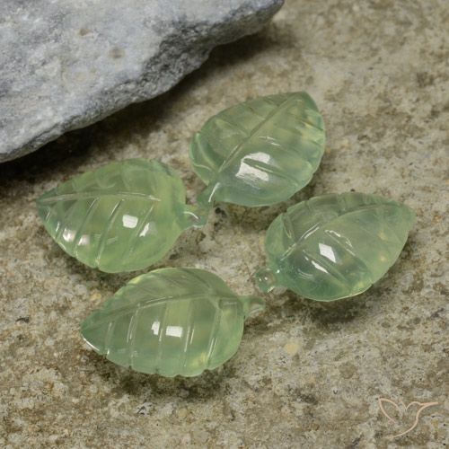 25.87ctw Naturel Vert poire pâle Préhnite, Taille Fleur, Transparent