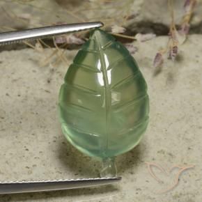 Préhnite Vert terreux pâle naturelle Taille Fleur, 13.70 ct, Translucide