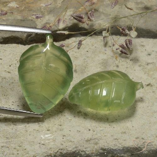 20.03ctw Naturel Vert chaud Préhnite, Taille Fleur, Translucide