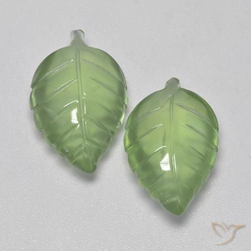 14.35ctw Naturel Vert moyen Préhnite, Fantaisie, Transparent