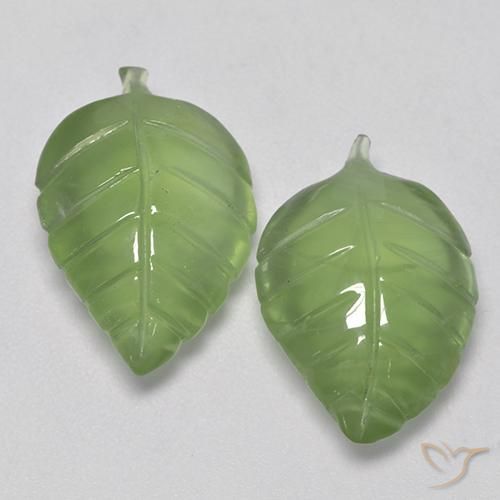 15.75ctw Naturel Vert chaud Préhnite, Fantaisie, Transparent