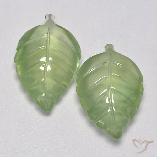 14.20ctw Naturel Vert poire pâle Préhnite, Fantaisie, Transparent