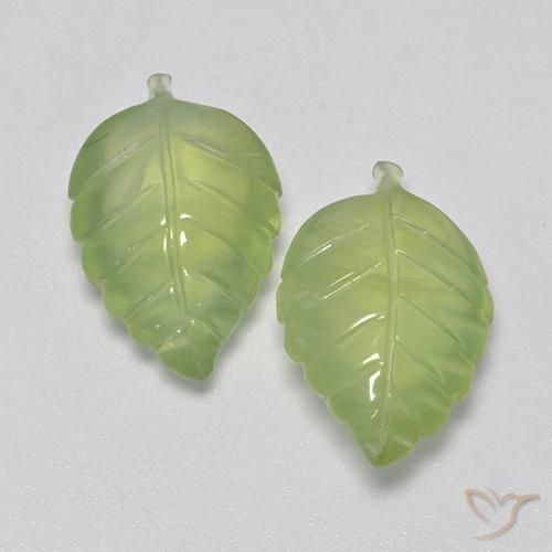 13.35ctw Naturel Vert chaud Préhnite, Fantaisie, Transparent