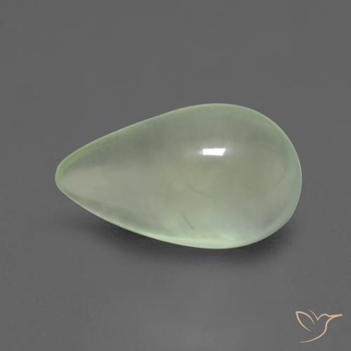 Préhnite Vert poire pâle naturelle En forme de poire, 1.59 ct, Transparent