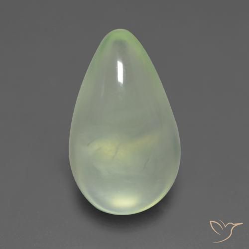 Préhnite Vert poire pâle naturelle En forme de poire, 1.59 ct, Transparent