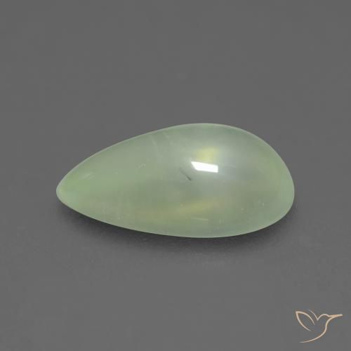 Préhnite Vert poire pâle naturelle En forme de poire, 1.59 ct, Transparent