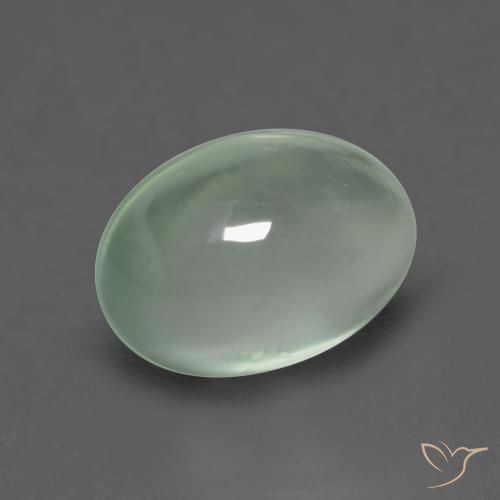 Préhnite Vert poire léger naturelle ovale, 2.42 ct, Transparent