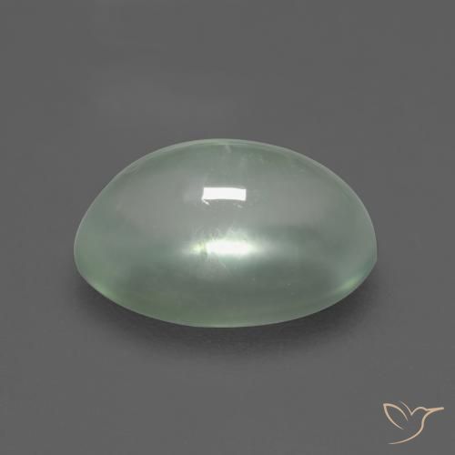 Préhnite Vert poire léger naturelle ovale, 2.42 ct, Transparent