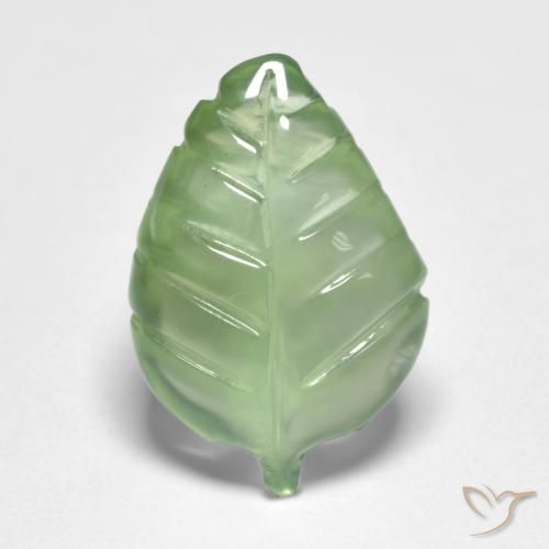 4.19ct Naturel Vert poire Préhnite, Fantaisie, Transparent