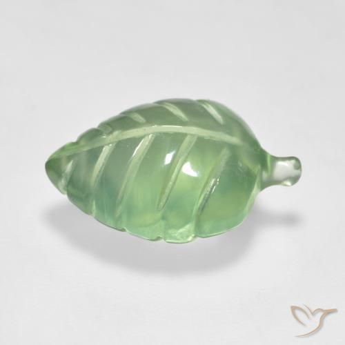 Préhnite Vert poire naturelle Fantaisie, 6.06 ct, Transparent