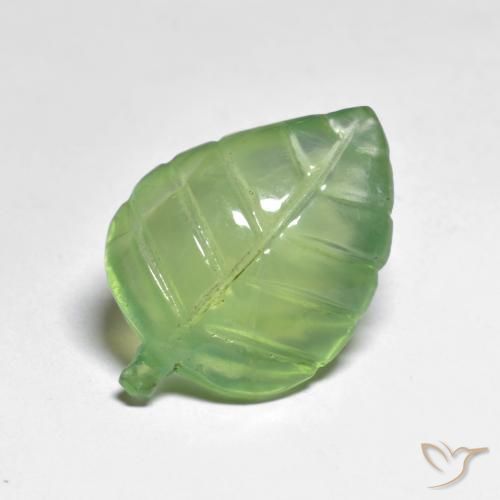 Préhnite Olive verte naturelle Fantaisie, 8.23 ct, Transparent