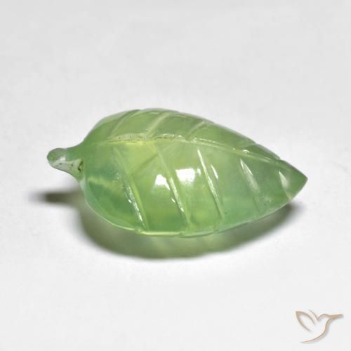 Préhnite Olive verte naturelle Fantaisie, 8.23 ct, Transparent