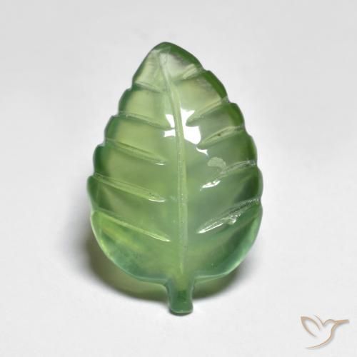 6.92ct Naturel Vert poire Préhnite, Fantaisie, Transparent