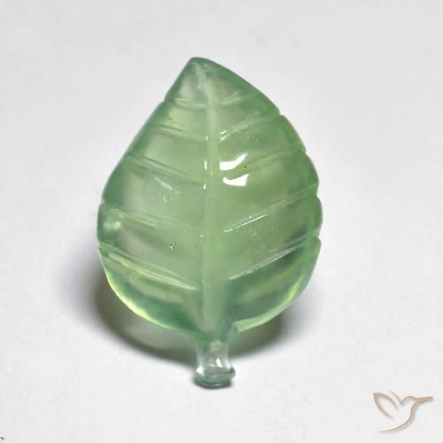7.09ct Naturel Vert chaud Préhnite, Fantaisie, Transparent