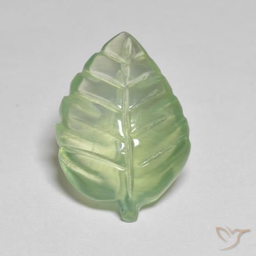 Préhnite Vert jaunâtre naturelle Fantaisie, 7.31 ct, Transparent