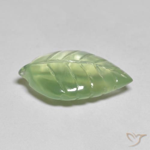 Préhnite Vert jaunâtre naturelle Fantaisie, 7.31 ct, Transparent