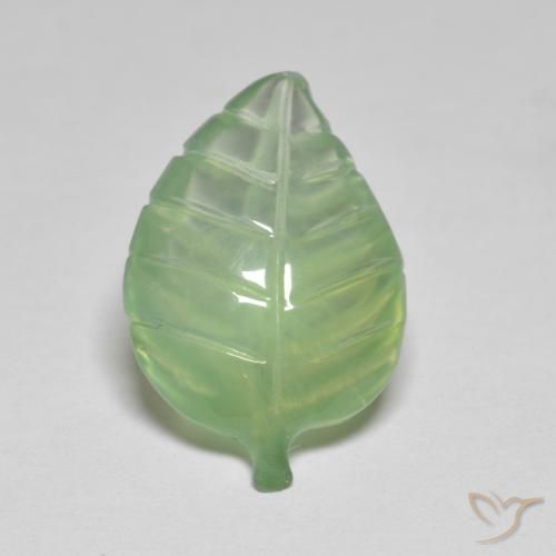 6.77ct Naturel Vert lime pâle Préhnite, Fantaisie, Transparent