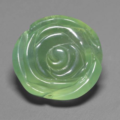 Préhnite vert naturelle taille fleur, 14,74 ct, translucide