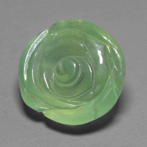 Préhnite vert naturelle taille fleur, 14,74 ct, translucide